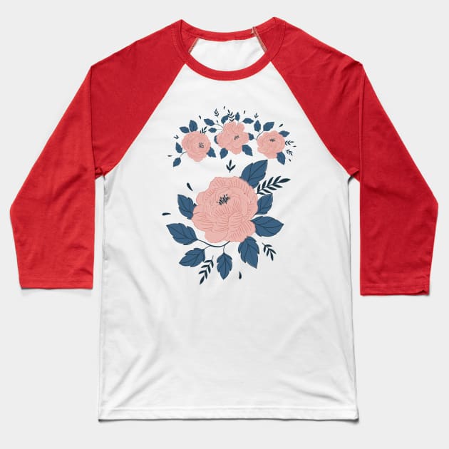 Lovely Botanic flower blossom Design Baseball T-Shirt by Hohohaxi